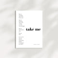 "Take Me" Poem